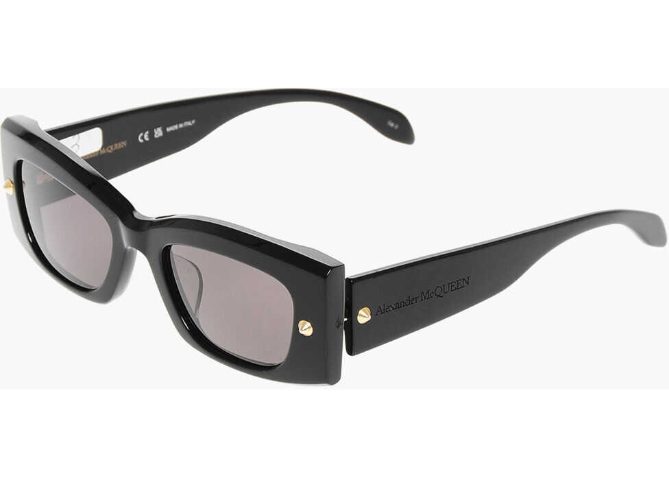 Ochelari de soare Alexander McQueen Squared Sunglasses With Studded Detail Black Femei (BM 18370426) 2
