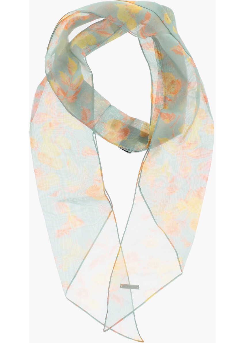Esarfe DSQUARED2 Floral Patterned Chiffon Foulard Light Blue Femei (BM 18370498) 1
