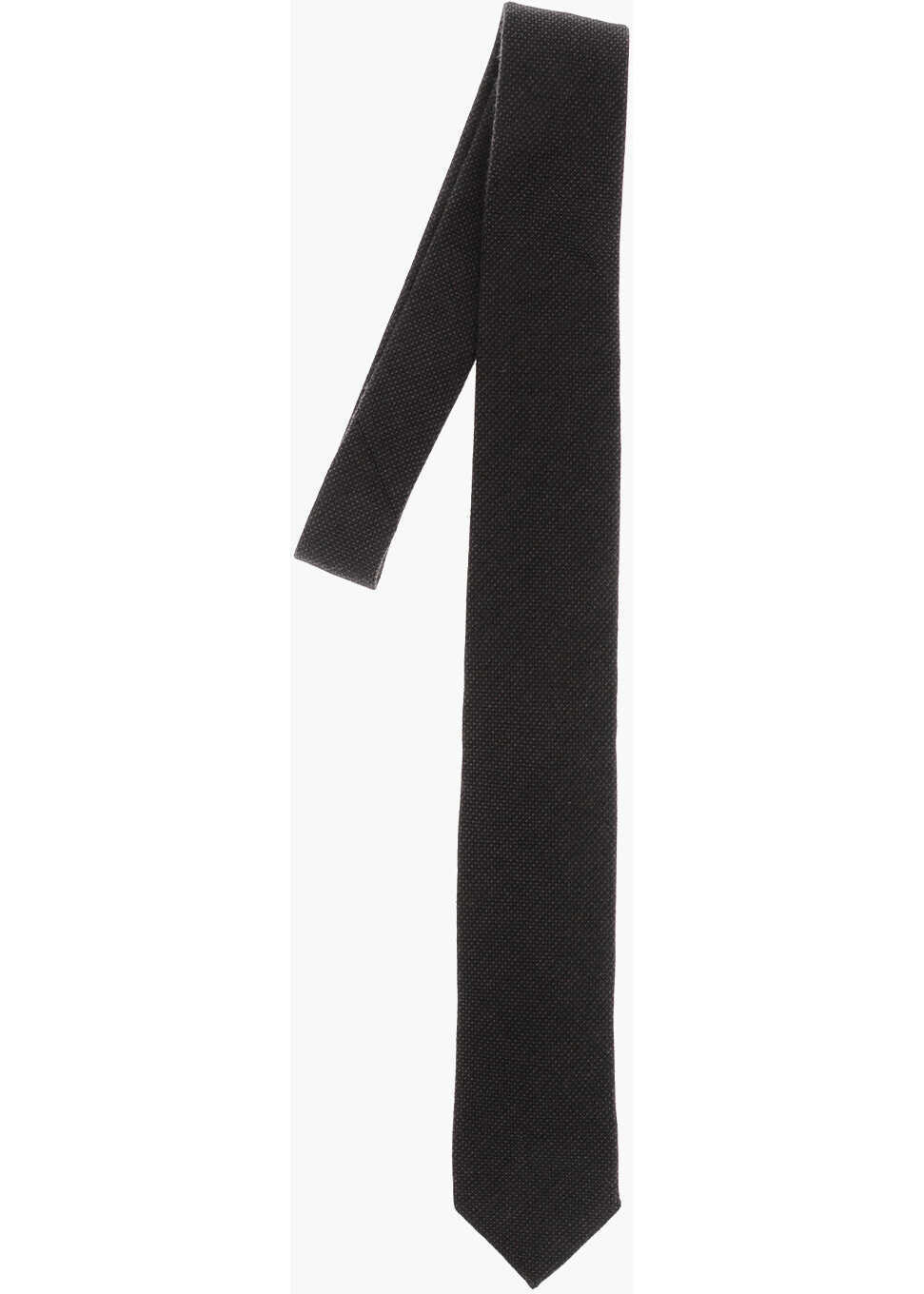 Cravate Ermenegildo Zegna Micro Polka Dot Patterned Cashmere Tie Brown Barbati (BM 18370504) 1