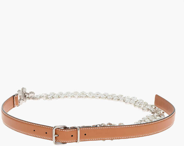 Curele Ermanno Scervino Leather Belt With Jewel Detail 30Mm Brown Femei (BM 18370528) 2