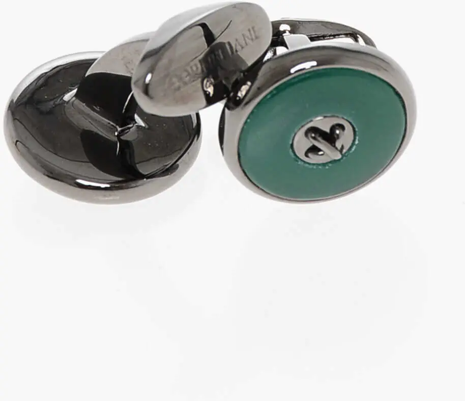 Butoni CORNELIANI Enamelled Brass Button Cufflinks Green Barbati (BM 18370561) 3