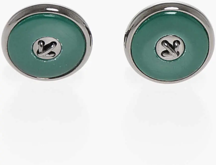 Butoni CORNELIANI Enamelled Brass Button Cufflinks Green Barbati (BM 18370561) 1