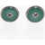 CORNELIANI Enamelled Brass Button Cufflinks Green