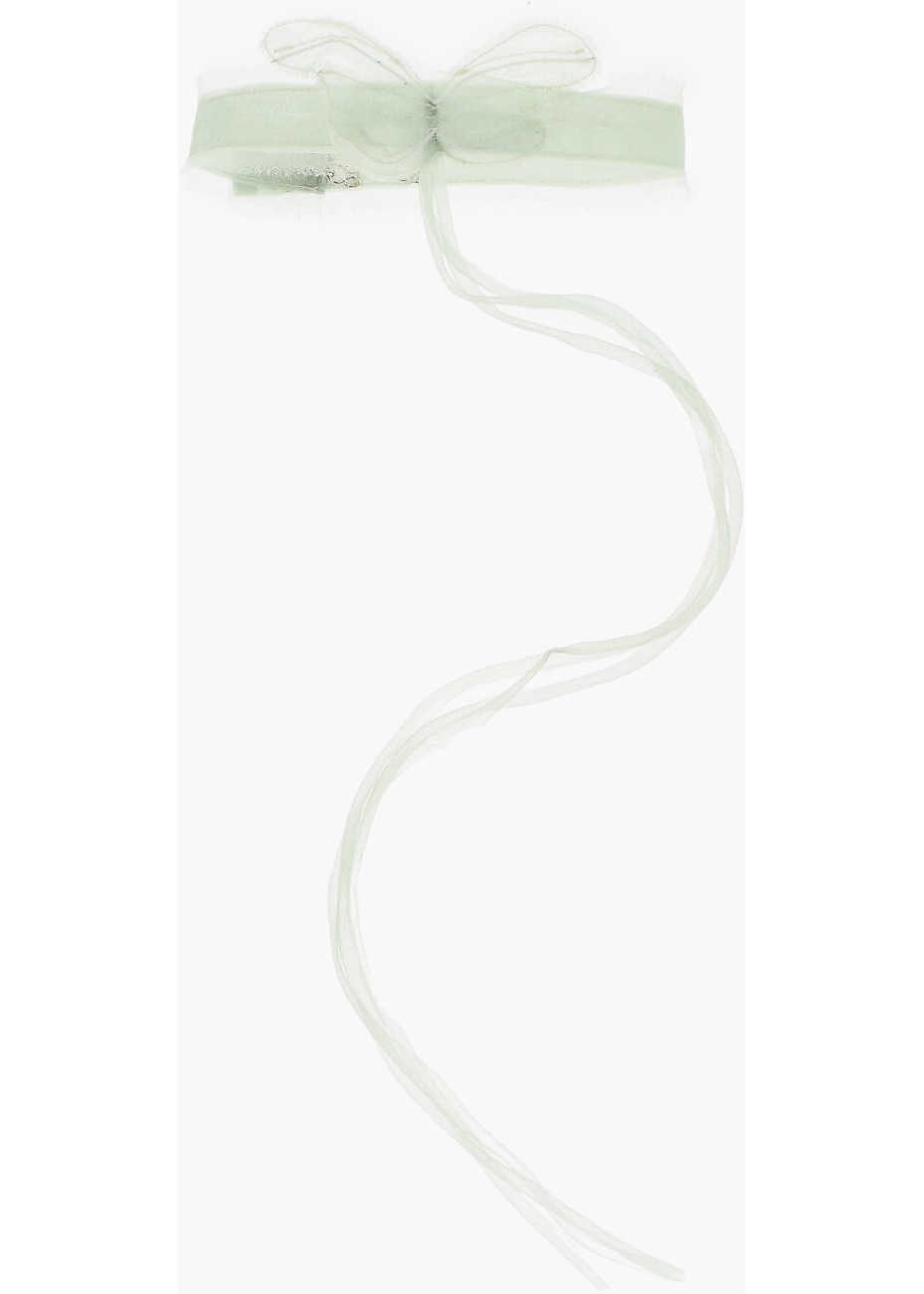 Coliere DSQUARED2 Solid Color Organza Chocker Necklace With Butterfly Detail Green Femei (BM 18370576) 1