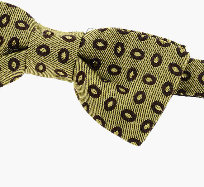Papioane CORNELIANI Cc Collection Polka Dot Patterned Silk Blend Bow Tie Green Barbati (BM 18370585) 2