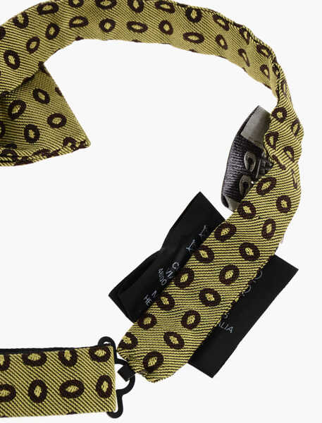 Papioane CORNELIANI Cc Collection Polka Dot Patterned Silk Blend Bow Tie Green Barbati (BM 18370585) 3