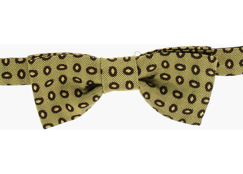 Papioane CORNELIANI Cc Collection Polka Dot Patterned Silk Blend Bow Tie Green Barbati (BM 18370585) 1