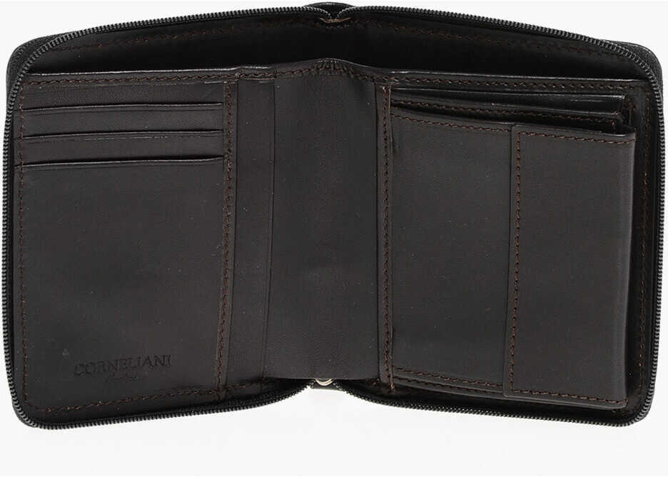 Portofele CORNELIANI Leather Bifold Wallett With Zipped Closure Black Barbati (BM 18370597) 3