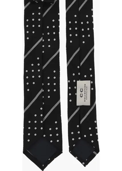 Cravate CORNELIANI Cc Collection Patterned Silk Tie Black Barbati (BM 18370603) 3