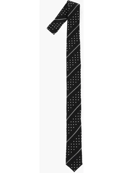 Cravate CORNELIANI Cc Collection Patterned Silk Tie Black Barbati (BM 18370603) 1