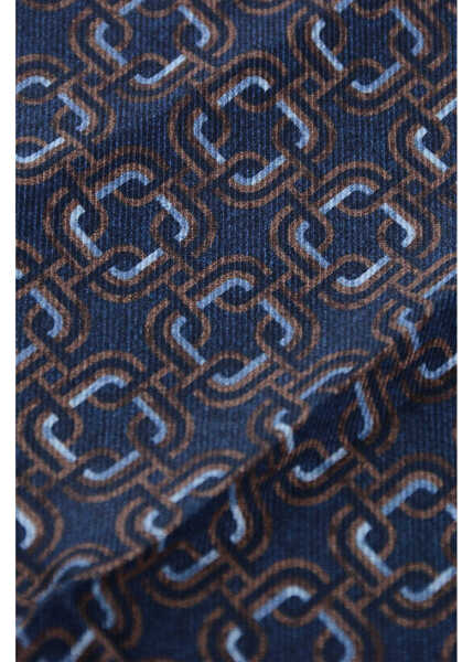 Esarfe CORNELIANI Geometric Patterned Silk Pocket Square Blue Barbati (BM 18370633) 2