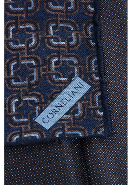 Esarfe CORNELIANI Geometric Patterned Silk Pocket Square Blue Barbati (BM 18370633) 3