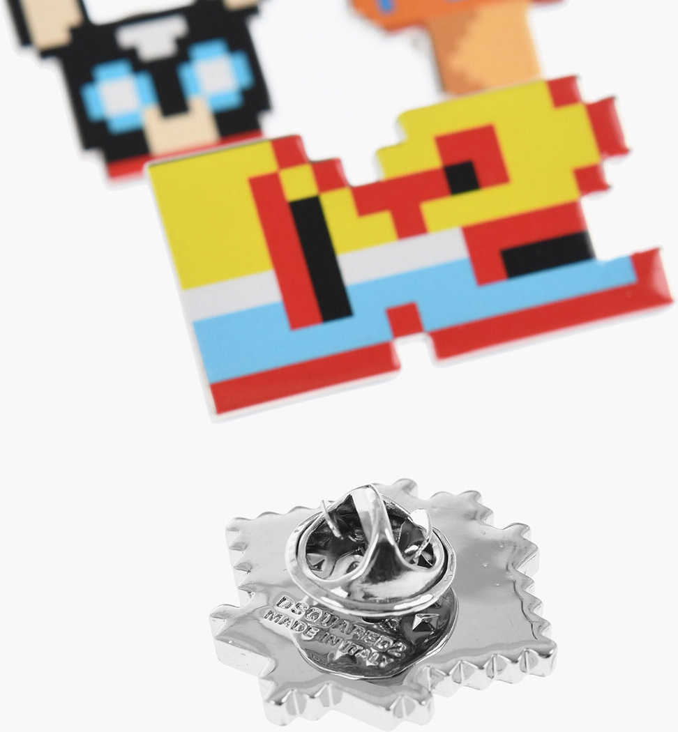 Bijuterii DSQUARED2 Set Of 4 Patterned Metal Gaming Pins Multicolor Barbati (BM 18370819) 2