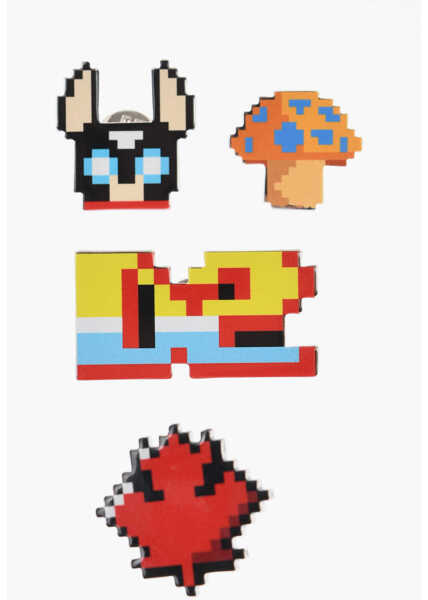 Bijuterii DSQUARED2 Set Of 4 Patterned Metal Gaming Pins Multicolor Barbati (BM 18370819) 1