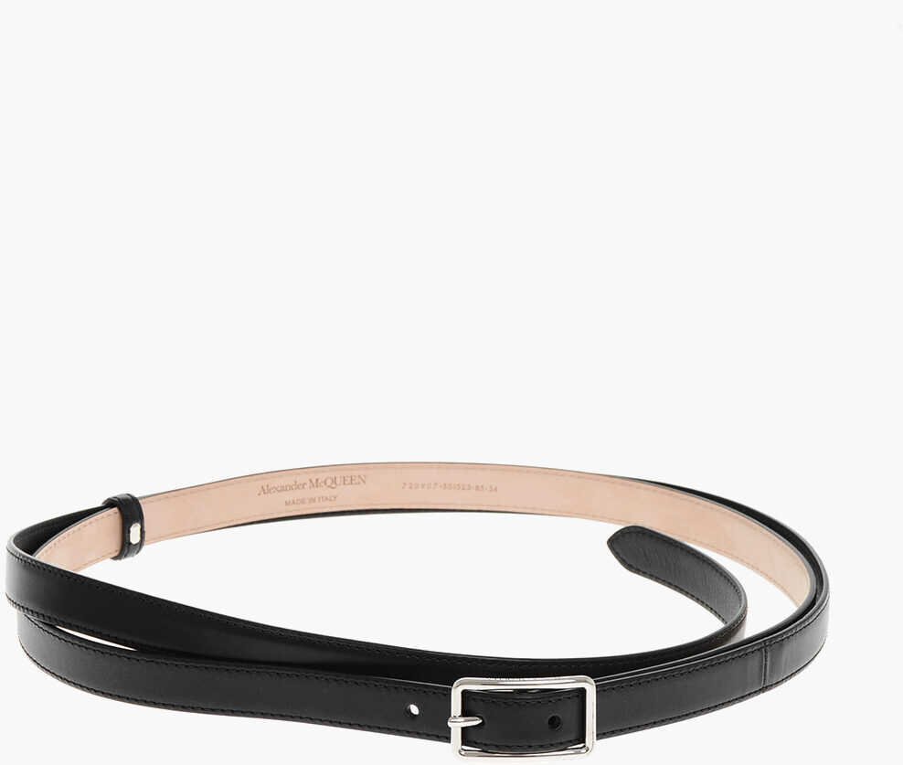 Curele Alexander McQueen Leather Slim Blet 20Mm Black Femei (BM 18370825) 3