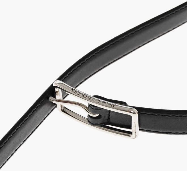 Curele Alexander McQueen Leather Slim Blet 20Mm Black Femei (BM 18370825) 4