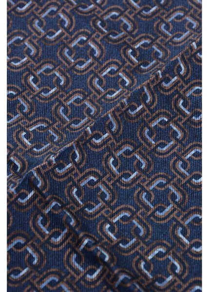 Esarfe CORNELIANI Geometric Patterned Silk Pocket Square Blue Barbati (BM 18370909) 2