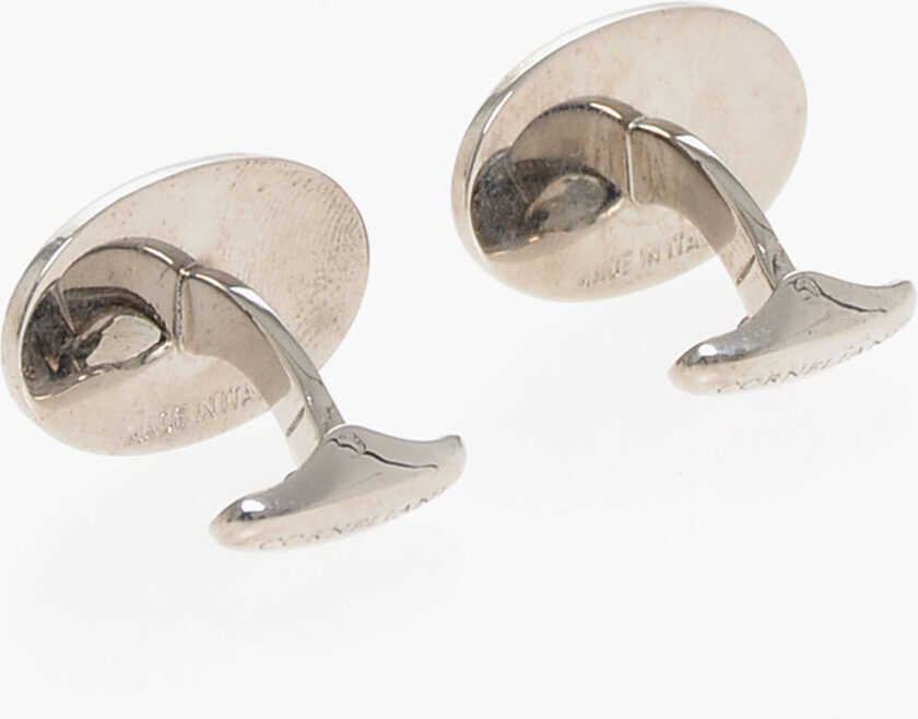 Butoni CORNELIANI Enamelled Brass Oval Cufflinks Beige Barbati (BM 18370921) 2