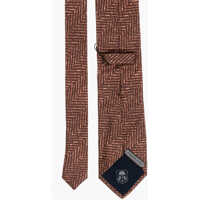 Cravate pentru Barbati pagina 4 - Cravate CORNELIANI Herringbone Patterned Silk Tie Brown Barbati (BM 18371059) - B-mall.ro