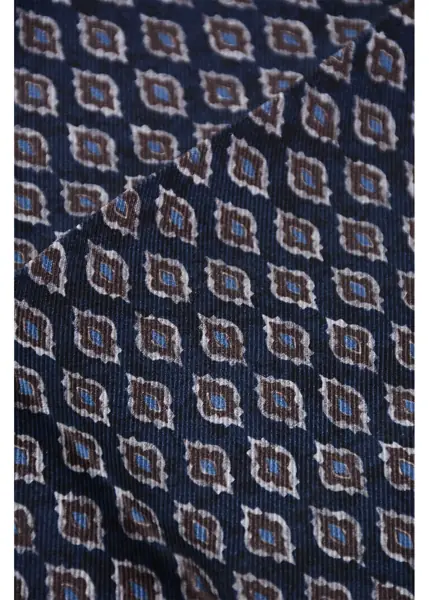 Esarfe CORNELIANI Geometric Patterned Silk Pocket Square Blue Barbati (BM 18371062) 2