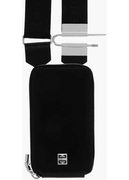 Genti tip postas Givenchy Brushed Leather Crossbody Phone Holder Black Barbati (BM 18371107) 2
