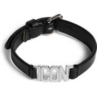 Bratari Leather Icon Clubbing Bracelet With Metal Detail Barbati