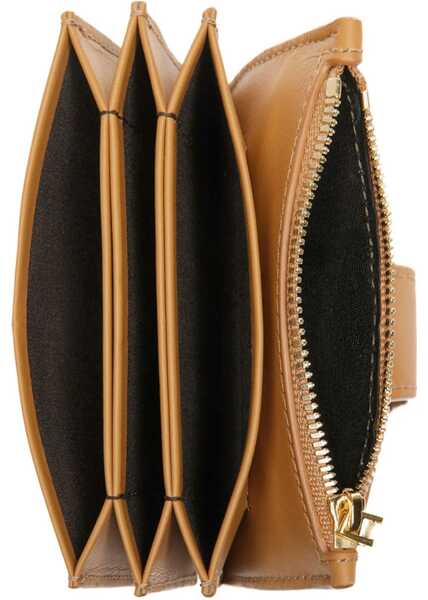 Portofele Bally Leather Emblem Accordion Wallet With Chain Brown Femei (BM 18371233) 3