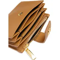 Portofele Bally Dama - Portofele Bally Leather Emblem Accordion Wallet With Chain Brown Femei (BM 18371233) - B-mall.ro