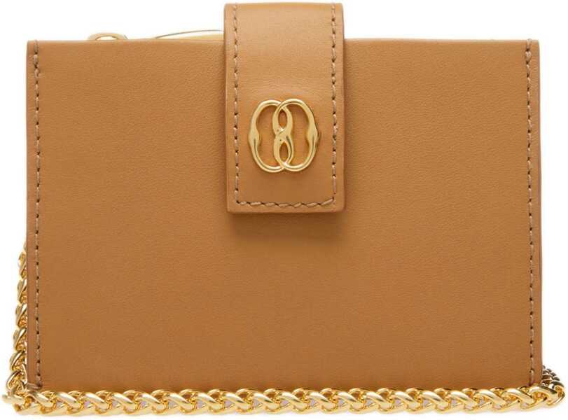 Portofele Bally Leather Emblem Accordion Wallet With Chain Brown Femei (BM 18371233) 1