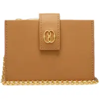 Portofele Leather Emblem Accordion Wallet With Chain Femei