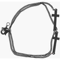 Bratari Double Chain Jesus Bracelet With Cross-Shaped Charms Barbati