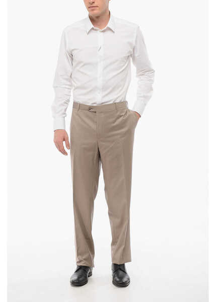 Pantaloni eleganti CORNELIANI Cool Wool Pants With Belt Loop Beige Barbati (BM 18371245) 3