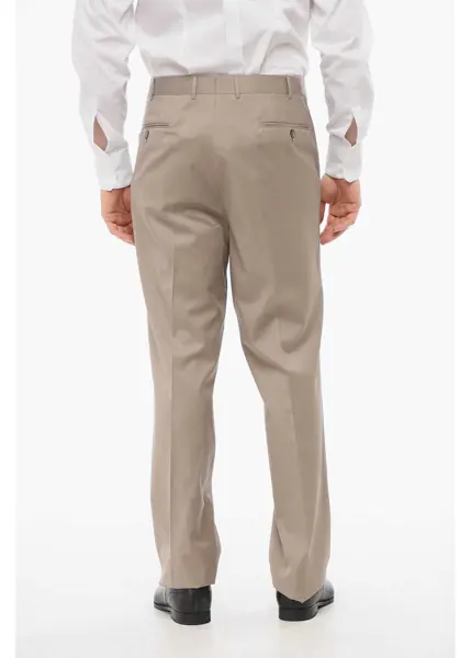 Pantaloni eleganti CORNELIANI Cool Wool Pants With Belt Loop Beige Barbati (BM 18371245) 4