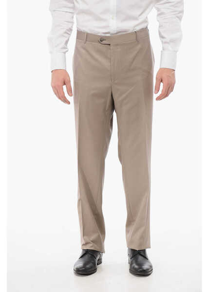 Pantaloni eleganti CORNELIANI Cool Wool Pants With Belt Loop Beige Barbati (BM 18371245) 1