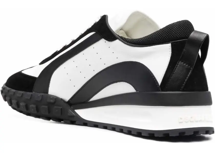 Sneakers DSQUARED2 Legend Leather Sneakers With Suede Details Black & White Barbati (BM 18371248) 3