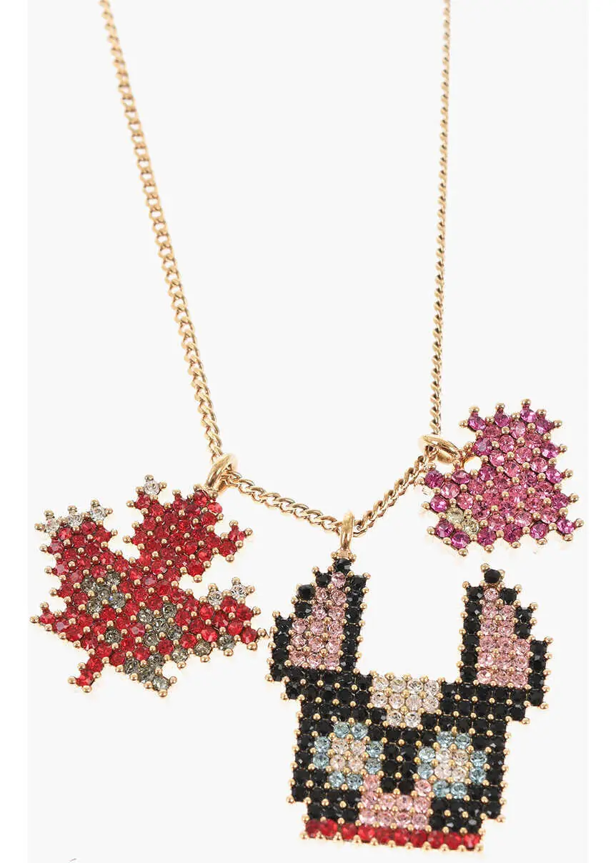 Coliere DSQUARED2 Metal Gaming Necklace Embellished With Rhinestones Gold Femei (BM 18371257) 2