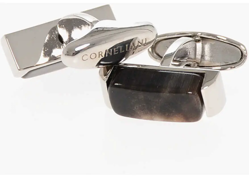 Butoni CORNELIANI Brass Cufflinks With Horn Detail Brown Barbati (BM 18371290) 3