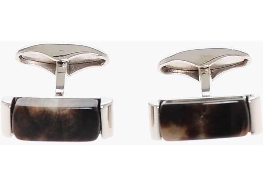 Butoni CORNELIANI Brass Cufflinks With Horn Detail Brown Barbati (BM 18371290) 1