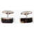CORNELIANI Brass Cufflinks With Horn Detail Brown