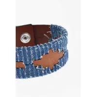 Bratari pentru Barbati - Bratari DSQUARED2 Leather Bracelet With Denim Trims Blue Barbati (BM 18371296) - B-mall.ro