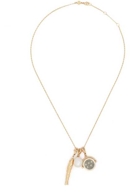 Coliere Tory Burch Brass Necklace With Logoed Pendant Gold Femei (BM 18371335) 3