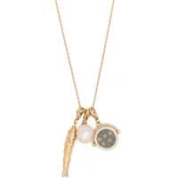 Coliere Brass Necklace With Logoed Pendant Femei