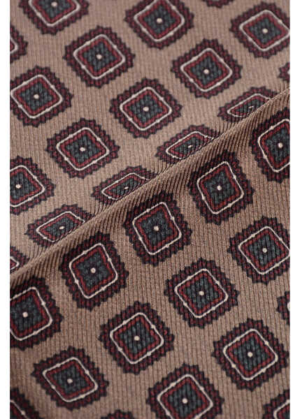 Esarfe CORNELIANI Geometric Patterned Silk Pocket Square Brown Barbati (BM 18371407) 2