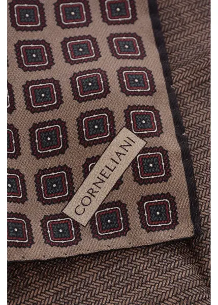 Esarfe CORNELIANI Geometric Patterned Silk Pocket Square Brown Barbati (BM 18371407) 3