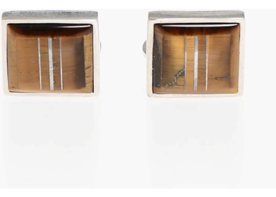 Butoni CORNELIANI Squared Brass Cufflinks With Mother Of Pearl Detail Brown Barbati (BM 18371413) 1