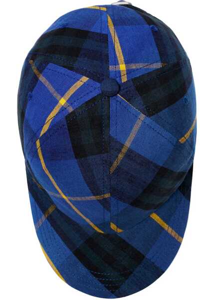 Sepci Burberry Tartan Linen Baseball Cap Blue Barbati (BM 18371437) 3