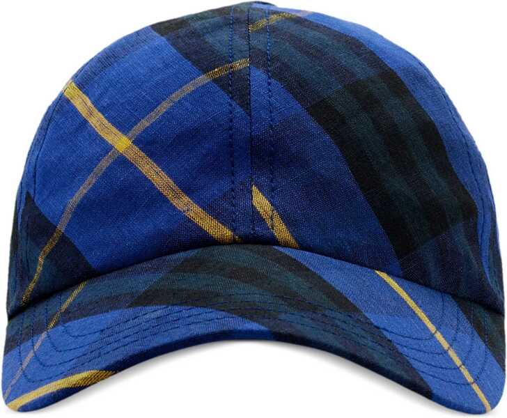 Sepci Burberry Tartan Linen Baseball Cap Blue Barbati (BM 18371437) 1