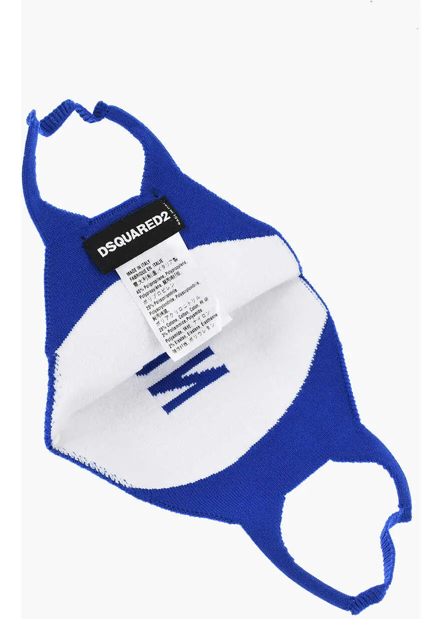 Accesorii de voiaj DSQUARED2 Icon Technical Fabric Face Mask With Contrasting Logo Blue Barbati (BM 18371443) 3