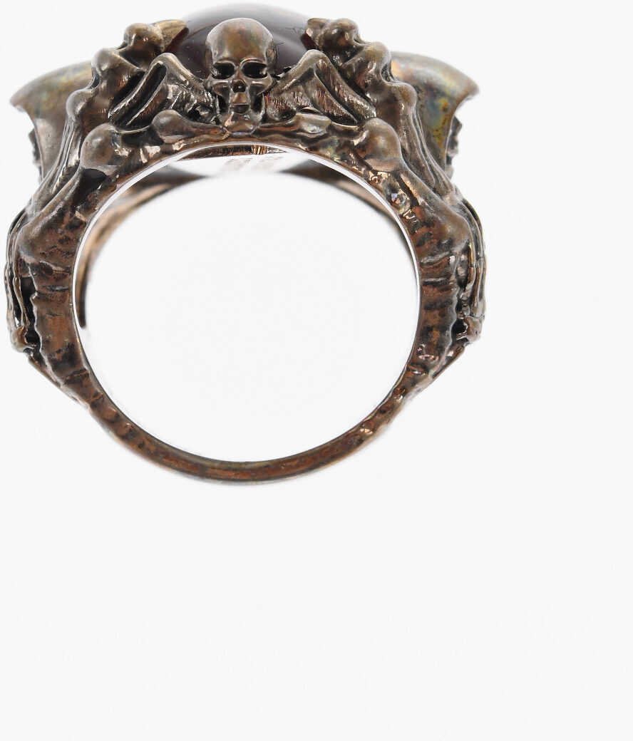 Inele DSQUARED2 Metal Ring Skeleton Claw Eye With Resin Detail Red Femei (BM 18371461) 3