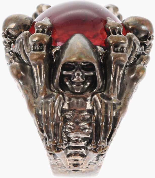 Inele DSQUARED2 Metal Ring Skeleton Claw Eye With Resin Detail Red Femei (BM 18371461) 4